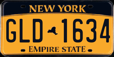 NY license plate GLD1634