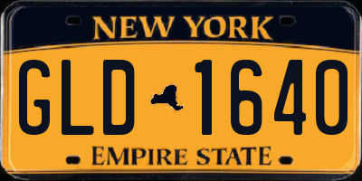 NY license plate GLD1640