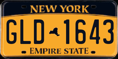 NY license plate GLD1643