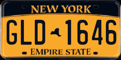 NY license plate GLD1646