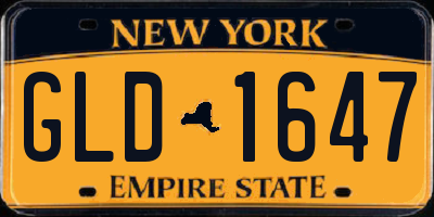 NY license plate GLD1647