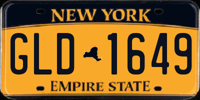 NY license plate GLD1649