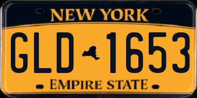 NY license plate GLD1653