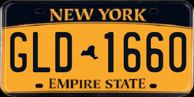 NY license plate GLD1660