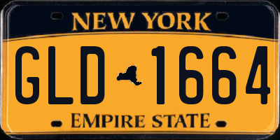 NY license plate GLD1664