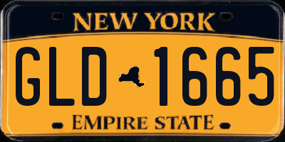 NY license plate GLD1665