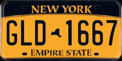 NY license plate GLD1667