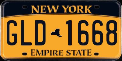 NY license plate GLD1668