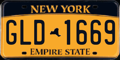 NY license plate GLD1669