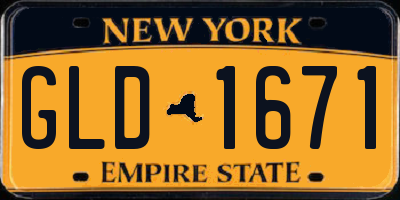 NY license plate GLD1671