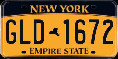 NY license plate GLD1672