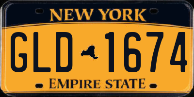 NY license plate GLD1674