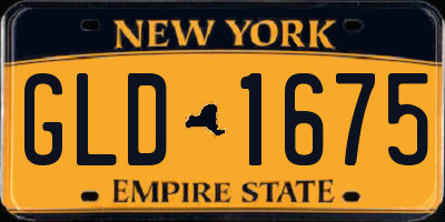 NY license plate GLD1675