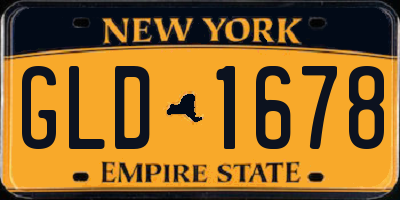 NY license plate GLD1678
