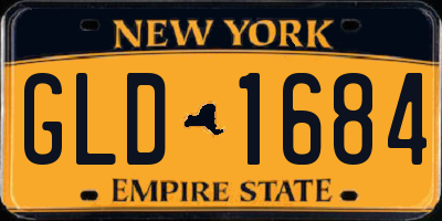 NY license plate GLD1684