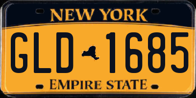 NY license plate GLD1685