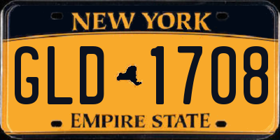NY license plate GLD1708