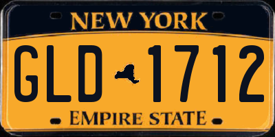 NY license plate GLD1712