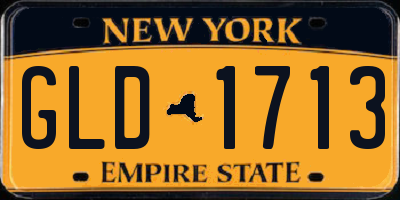 NY license plate GLD1713