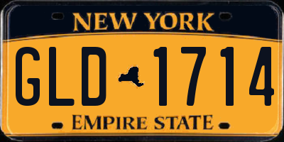NY license plate GLD1714