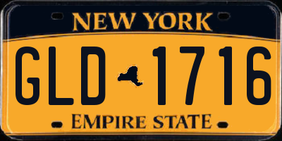 NY license plate GLD1716