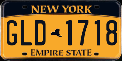 NY license plate GLD1718