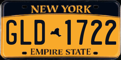 NY license plate GLD1722