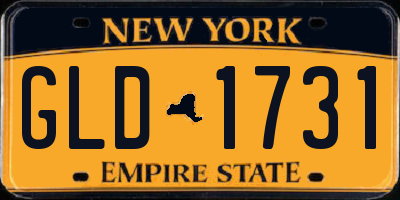 NY license plate GLD1731