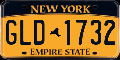 NY license plate GLD1732