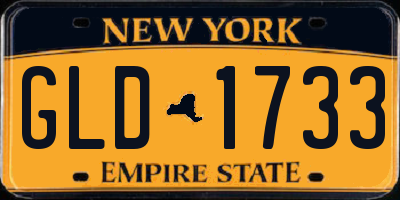 NY license plate GLD1733