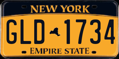 NY license plate GLD1734
