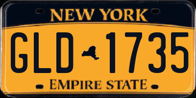 NY license plate GLD1735