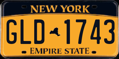 NY license plate GLD1743
