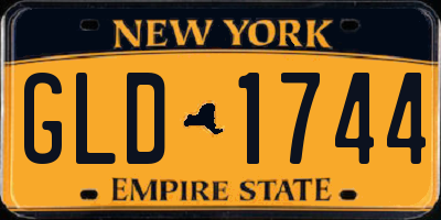 NY license plate GLD1744