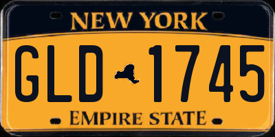 NY license plate GLD1745