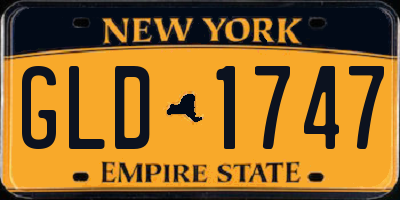 NY license plate GLD1747