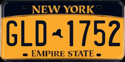 NY license plate GLD1752