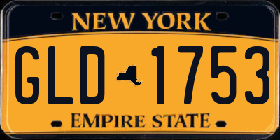 NY license plate GLD1753