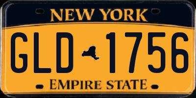 NY license plate GLD1756