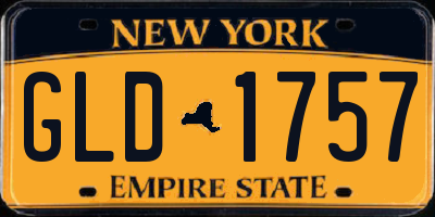 NY license plate GLD1757