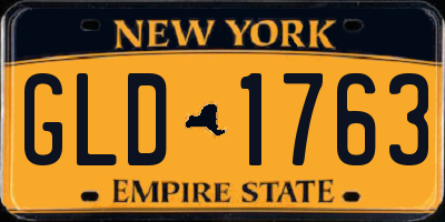 NY license plate GLD1763
