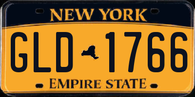 NY license plate GLD1766
