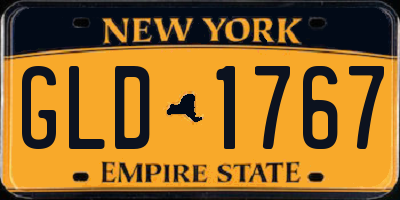 NY license plate GLD1767
