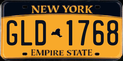 NY license plate GLD1768