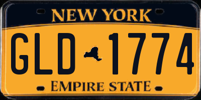 NY license plate GLD1774