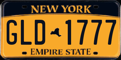NY license plate GLD1777