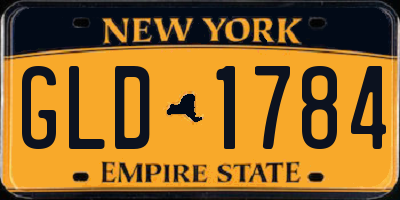 NY license plate GLD1784