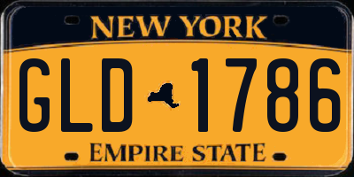 NY license plate GLD1786