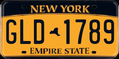 NY license plate GLD1789