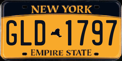 NY license plate GLD1797